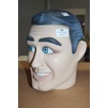 Vintage Male mannequin head, approx 26cm H