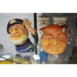 Royal Doulton "Old Salt and John Barley Corn Old Lad" jugs, approx 19cm H & shorter (2)