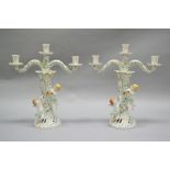 Pair of Herend porcelain figural candlesticks, approx 90cm H (2)