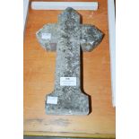 Antique French marble cross, approx 30cm H x 16cm W