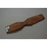 Aboriginal painted hardwood carving decorated in natural earth pigments, aged patination, 41.5 cm