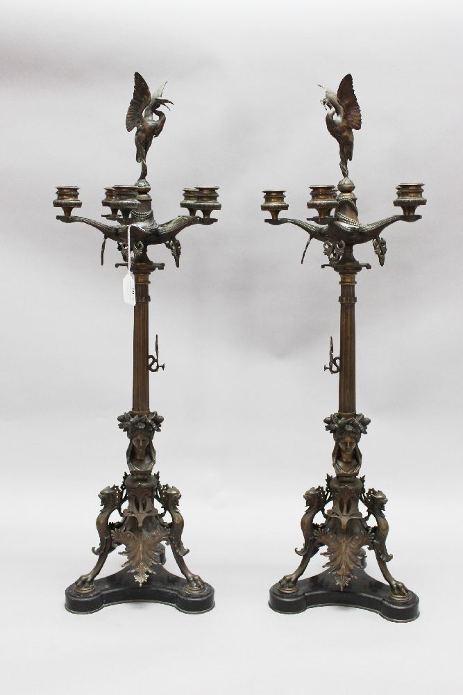Exceptional quality pair of French Antique 19th century Ferdinand Barbedienne Foundry bronze