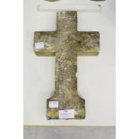 Antique French marble cross, approx 30cm H x 18cm W