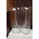 Pair of glass vases, approx 40cm H (2)