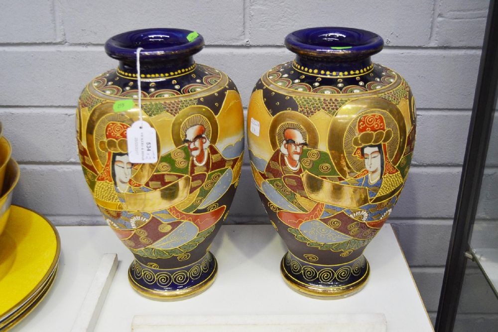 Pair of Japanese vases, each approx 31cm H (2)