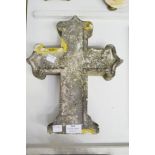 Antique French marble cross, approx 33cm x 24cm