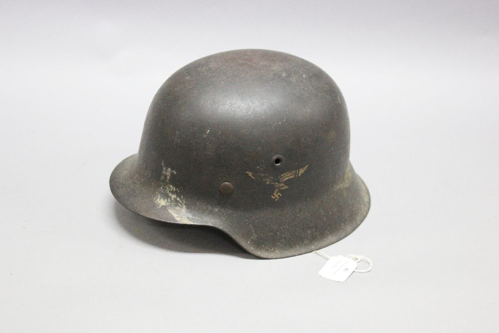 German WWII Era Luftwaffe steel helmet. Chinstrap missing.