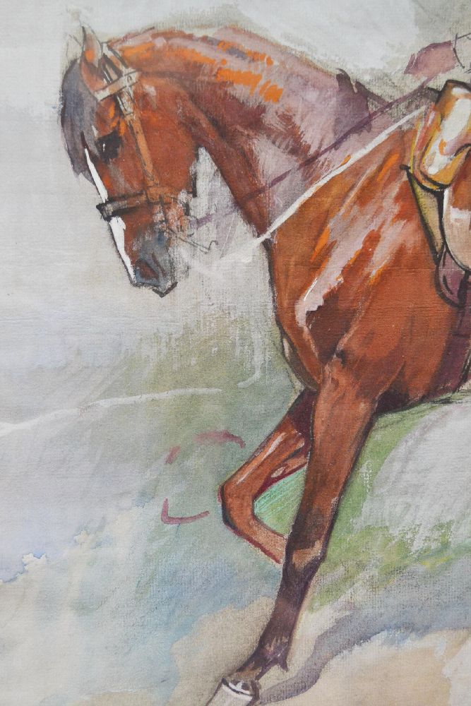 Mahony, Frank Prout (1862 - 1916) An important framed watercolour & pastel of a mounted trooper of - Bild 5 aus 6