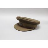 Australian WW2 era officer’s peaked cap complete with blackened badge and buttons, by Chorley of