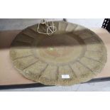 Large antique copper tray, approx 68 cm dia