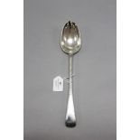 Large Victorian sterling silver basting spoon by George Adams of Chawners marked London, 1865, GA