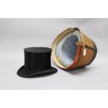Antique French top hat & box (missing lid)