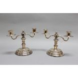 Pair of French Christofle squat form candlesticks, each approx 16.5cm H (2)