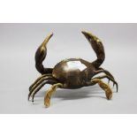 Cast bronze figure of a crab, approx 18cm H x 26cm W