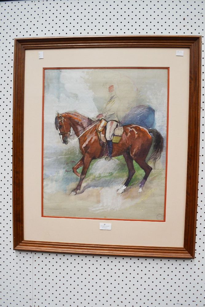 Mahony, Frank Prout (1862 - 1916) An important framed watercolour & pastel of a mounted trooper of