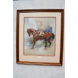 Mahony, Frank Prout (1862 - 1916) An important framed watercolour & pastel of a mounted trooper of