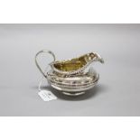 Antique Georgian creamer, in sterling silver. By Rebecca Emes & Edward Barnard. With thread