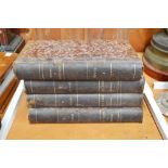 Four antique French Histoire De Deux Ans. 1870-1871, brown leather spined books (4)