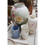 Group lot of vases to include Noritake etc, approx 35cm H and smaller