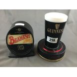 GUINNESS and BEAMISH light up bar pulls.