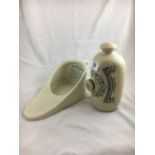 Stoneware bed warmer DOULTONS IMPROVED FOOT WARMER and slipper pan.