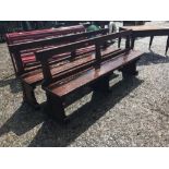 Pair of 19th. C. pine church pews. (213 cm L)