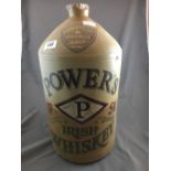 POWERS WHISKEY stoneware flagon for James McAllister Ballymena.