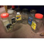 Collection of 1970's sweet jar with original labels.