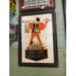 Original JACOB's BISCUITS on glass advertising sign.
