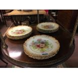 Set of twelve 19th C. Royal Devon hand painted plates.