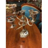 Silver plate candelabra.