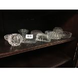 Collection of cut glass including Waterford Crystal.