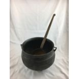 Early 20th. C. Metal pot and ladle.