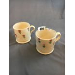 Two late 19th. C. spongeware mugs.