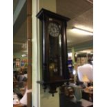 Victorian mahogany and ebonised single weight Vienna clock.