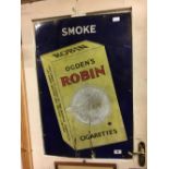 Original enamel ROBIN CIGARETTES advertising sign.