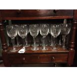 Set of twelve TYRONE crystal wine glasses.