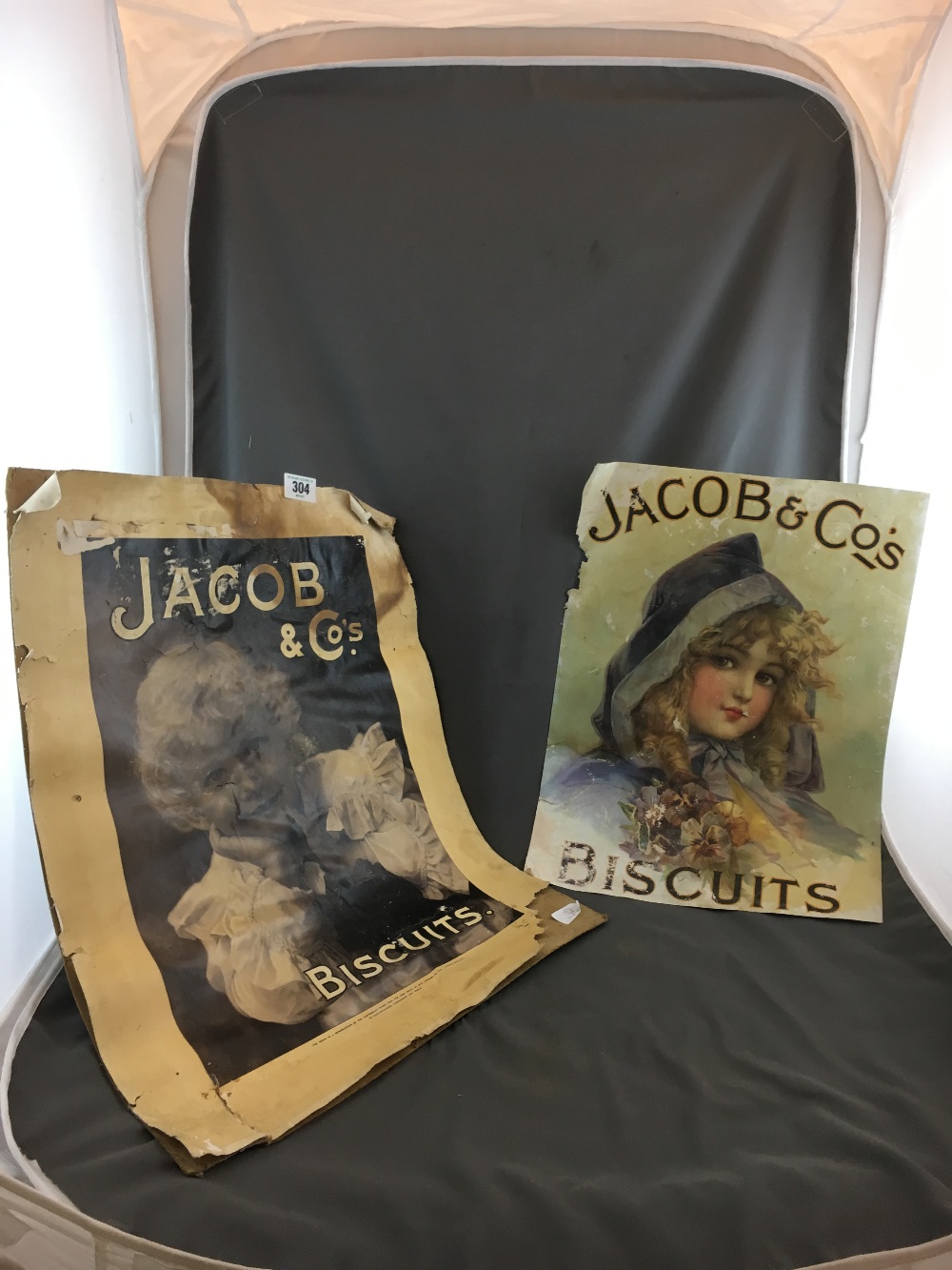 Two original JACOB's BISCUITS paper and card advertisements.