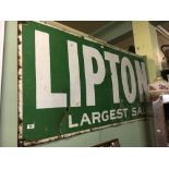 LIPTON enamel advertising sign.