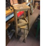 Pair of 1950's beech stools.