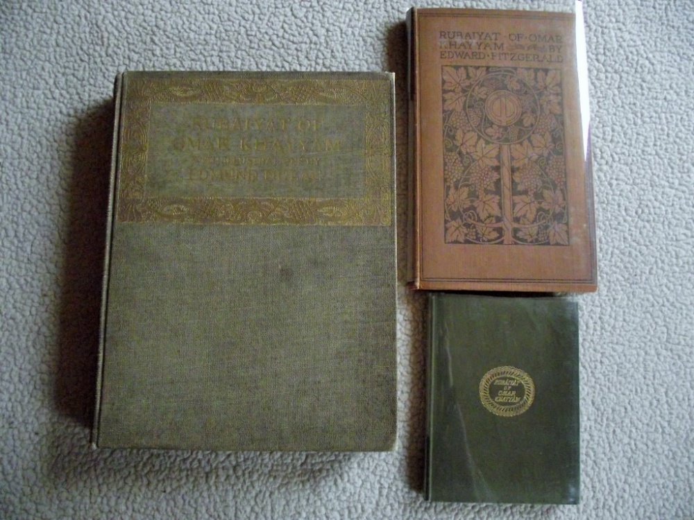 3 Books - The Rubaiyat of Omar Khayyam illustrated by Edmund Dulac - Hodder & Stoughton London -