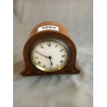 Edwardian inlaid mahogany mantle clock of neat proportions.