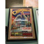 Original 1950's framed CHIPPERFIELDS CIRCUS poster advertising the circus at the Convent Field,