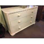 19th. C. painted pine chest of drawers with two short drawers over two long drawers.