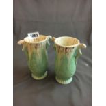 Pair of Crown Devon vases.