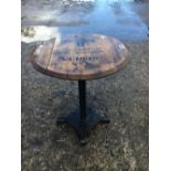 Wood and metal garden table.