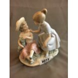 Early Lladro figure of two ladies at rest.