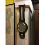 Victorian oak banjo barometer.