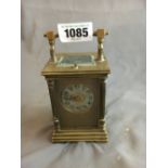 19th C. brass carriage clock with French movement.