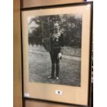 Framed black and white print of a Military Gentleman.